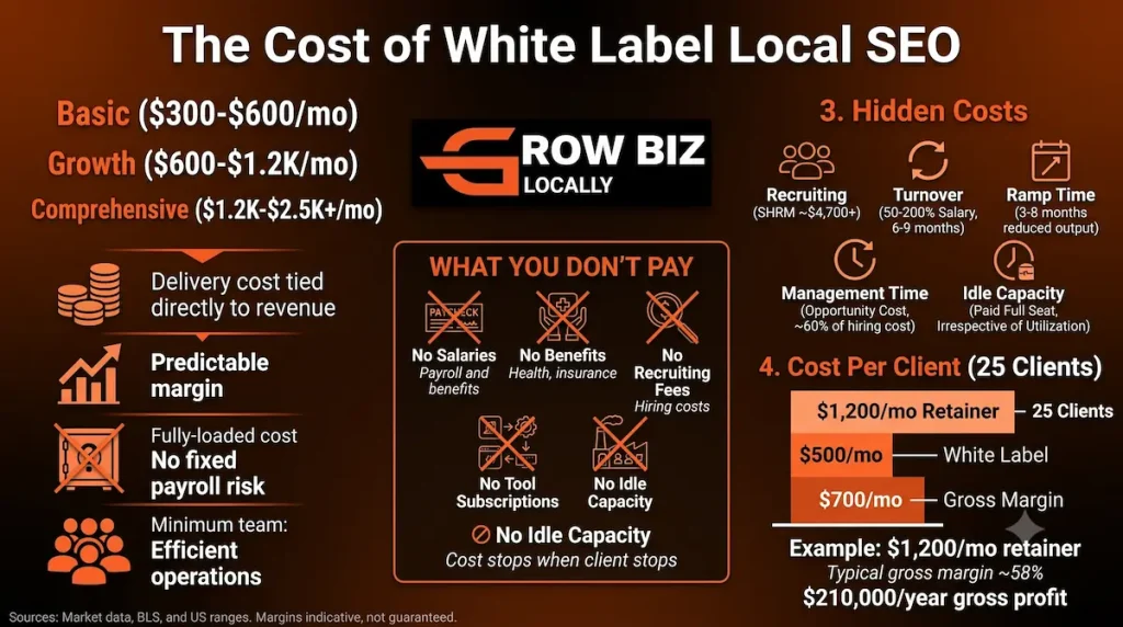 The cost of white label local SEO
